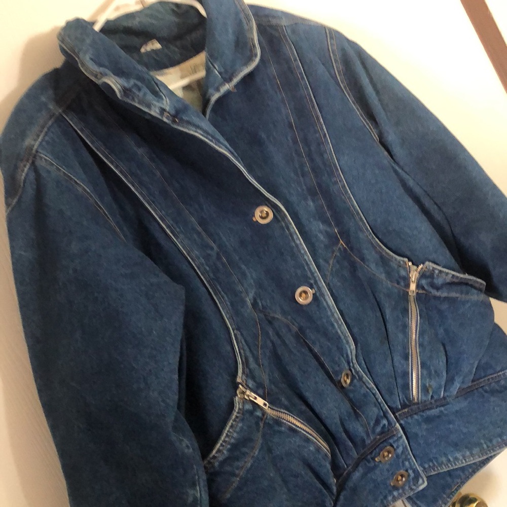 Woman’s Y2k unique retro rare VTG Denim Blue jean Jacket - Picture 5 of 16